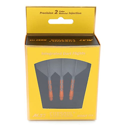 CUESOUL ROST T19 Integrated Dart Shaft and Flights Big Wing Shape Grey 28mm-Say Goodbye to Falling Dart Flight - color: with Orange Shaft