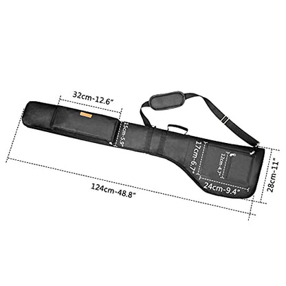 AKOZLIN Portable Golf Club Carry Bag, Foldable Small Golf Bag Holds 8-10 Clubs, Lightweight Sunday Golf Bag with Shoulder Strap for Men Women Kids Black