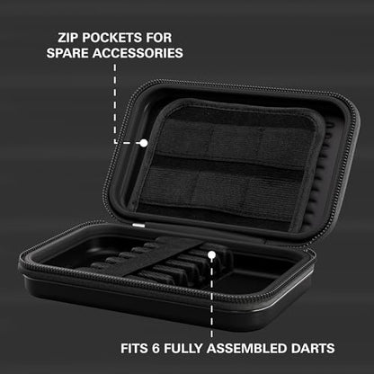 Target Darts Takoma XL Darts Wallet Case, Black – Holds 6 Darts, Protective EVA Holder with Double Zip Lock Pouches – Professional Dart Accessories - color: Black