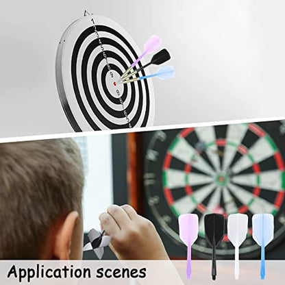 CHGCRAFT 12Pcs 4 Colors Integrated Dart Flight and Shafts Plastic Dart Flights Shaft 2BA Integrated Dart and Flights Plastic Soft Standard Shape One Piece Accessory