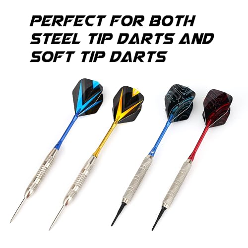 centaur 90 Pcs Standard PET Dart Flights, 30 Sets Durable Replacement Feather Tail Wings for Steel Tip and Soft Tip Darts-High Performance Accessories Kit for Dart Games