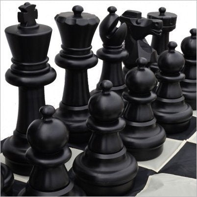 MegaChess Giant Chess Set - 25 inch King with Giant Checkers Set and Giant Quick Fold Chess Mat