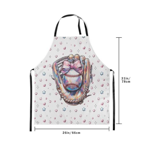 Manfei Baseball Kids Kitchen Apron - color: Princess Pink