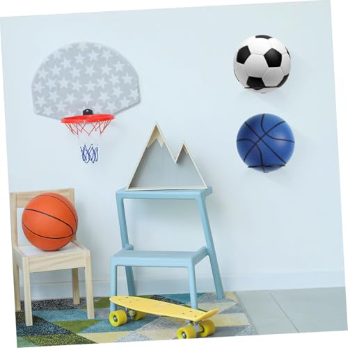 8Pcs Wall Mount Ball Rack Space Saving Basketball Football Volleyball and Rugby Display Stand for Organized Sports Equipment Storage Finish