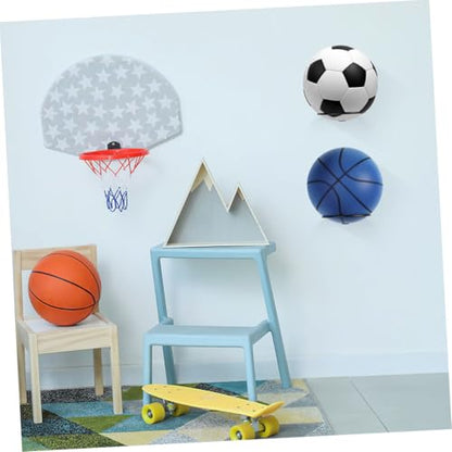 8Pcs Wall Mount Ball Rack Space Saving Basketball Football Volleyball and Rugby Display Stand for Organized Sports Equipment Storage Finish