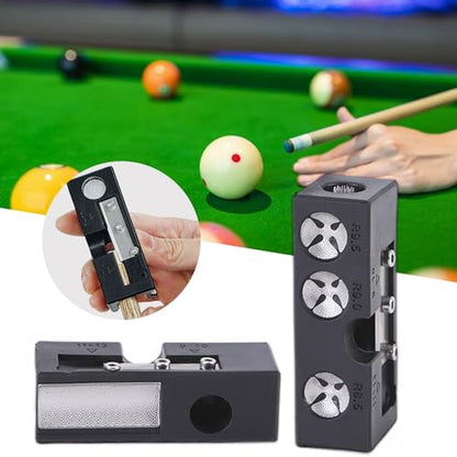 11-in-1 Aluminum Alloy Billiard pool Cue Tip Shaper Tool - Multifunctional Pool Cue Tips Replacement kit,Portable and Professional Pool Cue Repair Tool for Shaping & Replacement of Cue Tips Black