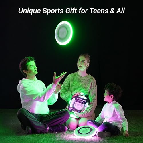 TOSY Flying Disc - 16 Million Colors RGB or 36 LEDs, Extremely Bright, Smart Modes, Camping Essentials for Teens/Kids/Adults/Men/Boys/Girls, Auto Light Up, Rechargeable, Waterproof, 175g - color: Rgb White Disc (Set of 2)