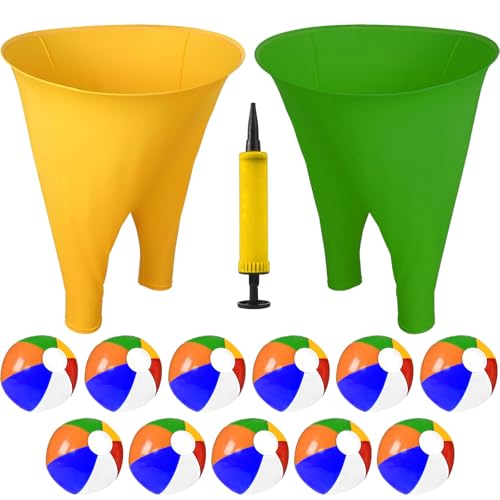 Granny Pants Yard Game Giant Oversized Granny Pants Outdoor Game Funny Pants Set with Bouncy Balls & Pump for Family Adult Kids Reunion OutdoorParty Field Game - color: Yellow+Green