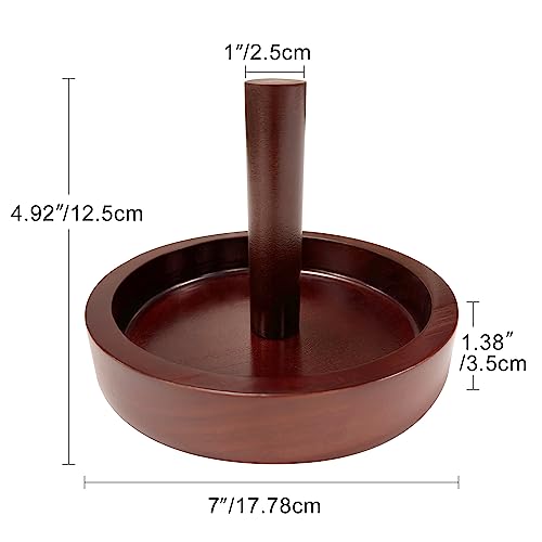 Wood Cone Talc Bowl Cone Chalk Holder for Pool/Billiards Table - color: Burgundy