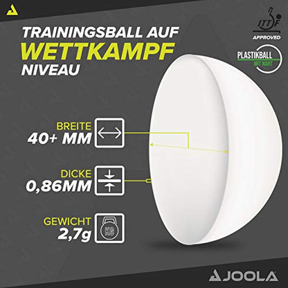 JOOLA Magic 2-Star ABS Training Table Tennis Balls - Includes 72 Balls for Table Tennis Training - 40+mm - Perfect Addition to Table Tennis Accessories - White