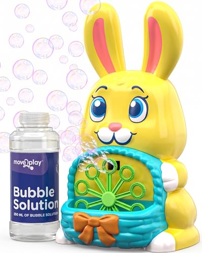 Move2Play Bubble Blower | Bubble Machine | Bubble Toy for Toddlers, Boys and Girls | Indoor & Outdoor | Birthday Party | Summer Fun | Gift for Girls 1, 2, 3, 4+ Years Old (4th of July) (Bunny) - color: Bunny