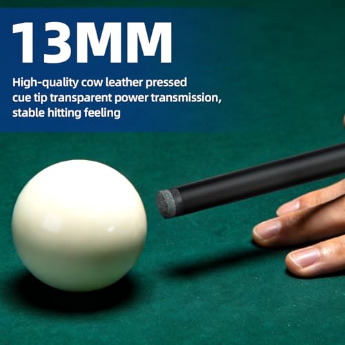 AKLOT Fiberglass Graphite Composite 4 Billiard Pool Cue Sticks 20oz 58inch 13 MM Cue Tip One-Piece Pool Cue Low-Deflection Billiard Cue for Home & Bar Play