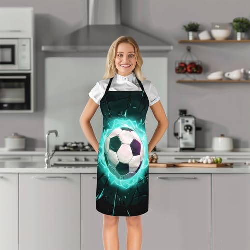 Manfei Volleyball Kids Kitchen Apron - color: Black Teal