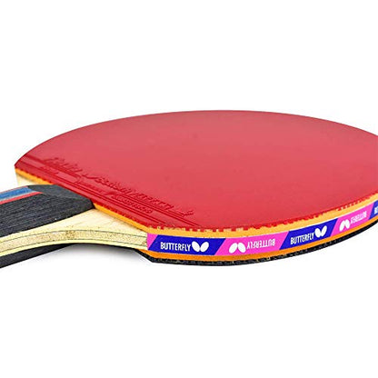 Butterfly B702FL Shakehand Table Tennis Racket | China Series | Powerful Carbon Blade and Rubber Combination with Racket Case | Recommended for Intermediate Level Players