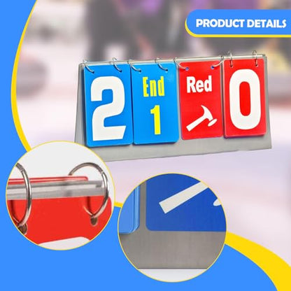 Tabletop Curling Scoreboard Flip Scoreboard Lightweight Scoring Board Flip Score Keeper for Comprehensive Score Tracking