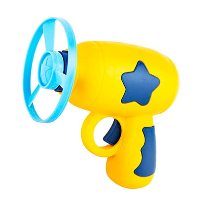 Berry President Flying Saucer Toy, Flying Disc Launch Playset with Rotating Flash Light, Indoor Outdoor Twist Shoot Toy for Kids Aged 3 Years Old & Up (Yellow) - color: Yellow