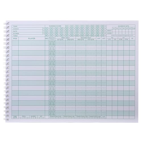 Murray Sporting Goods Classic Basketball Scorebook - 35 Games Green Score Keeper Book | Stat Tracker Scoresbook for Youth Basketball
