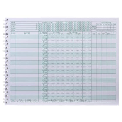 Murray Sporting Goods Classic Basketball Scorebook - 35 Games Green Score Keeper Book | Stat Tracker Scoresbook for Youth Basketball