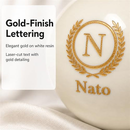 Custom Personalized Pool Ball Laser Engraved Billiard Ball Gift 2.25 Inch Standard Size Polyester Resin Desk Display Optional Ball Stand Add-On White - color: White / Gold Lettering