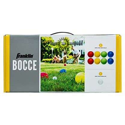 Franklin Sports Bocce Ball Set — 8 All Weather Bocce Balls and 1 Pallino — Beach, Backyard Lawn or Outdoor Party Game — Professional, American, and Starter Set Options - style: Starter