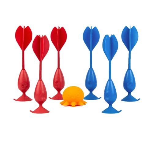 Throwing Dart Toy Set, Indoor Outdoor Game with Suction Cup Base, 7 Pack, for Kids 6+ and Adults, Party Fun