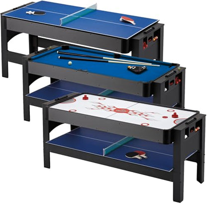 Fat Cat 3-in-1 6' Flip Multi-Game Table - color: Blue Cloth Playfield