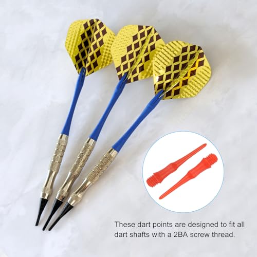 PATIKIL Plastic Dart Tips 2BA Thread, Soft Dart Tip Replacement Dart Accessories - color: Red