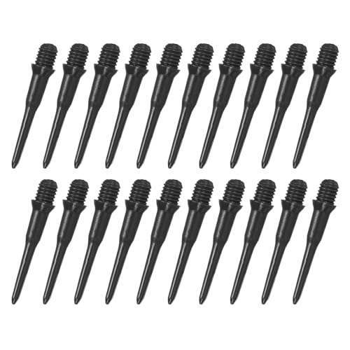 YOKIVE 60 Pcs Plastic Dart Tips, Game 2BA Thread Soft Darts Tips Replacements Dart Accessory | Indoor Outdoor Play (Black)