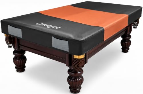Oreenym Pool Table Cover 7FT, Billiard Tables Cover with Storage Pocket | Heavy Duty 600D Oxford, Waterproof & UV Resistant, Tear & Scratch Resistant, Easy to Clean - size: 7ft - 92"L x 52"W x 8''H