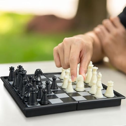 Mini Travel Chess Set - 5.1 Inhces Magnetic Portable Folding Chess Board Games for Kids - Small Pocket Chess Set(X-Small)