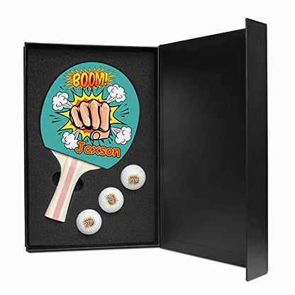 Infusion Ping Pong Paddle and Balls Boxed Gift Set - color: Boom!