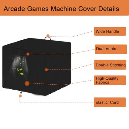 Arcade Table Cover, 600D Oxford Covers Compatible with Arcade1Up Pac-Man Head-to-Head Arcade Machine,Indoor Game Table Accessories, All Weather Protective,Black,36.6*24.4*28.7inch
