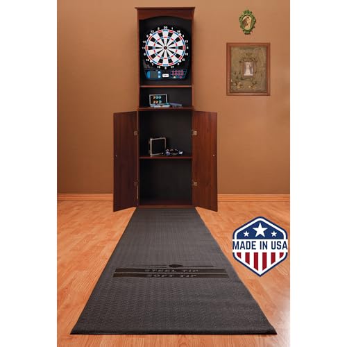 Viper Padded Pro - Tech Dart Mat Throw/Toe Line (Steel and Soft Tip Darts), Black, 119" Length x 24.25" Width x 0.25" Thickness, Made in USA