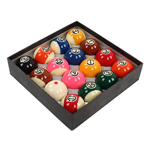 Billiards Balls Replacement, 5.72cm Billiards Balls 16 Pieces Large Size Resin Pool Balls Set for Entertainment