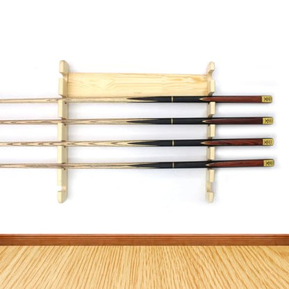 Wooden 6-Stick Pool Wall Mounted Cue Rack, Billiard Cue Holder, Horizontal Pool Organizer, Brown, 58*58cm, Classic Style, Playroom Essentials - color: Wood Color
