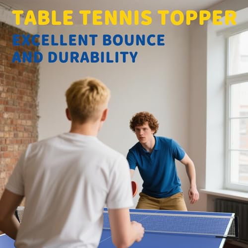 Ping Pong Table Topper for Pool Table,Foldable 8x4 FT Ping Pong Conversion Top with Net Set for Billiard Table w/Net & Foam Padding, Easy Conversion - color: Blue
