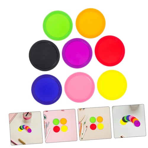 Toyvian 8-Piece Heavy-Duty Air Hockey Pucks Set 64mm Replacement Accessories for Game Tables Suitable for Kids and Adults for Indoor Entertainment
