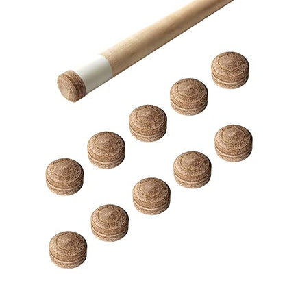 10pcs 13mm Pool Cue Tips Billiard Head Brown Multiple Layers Pig Skin H Hardness