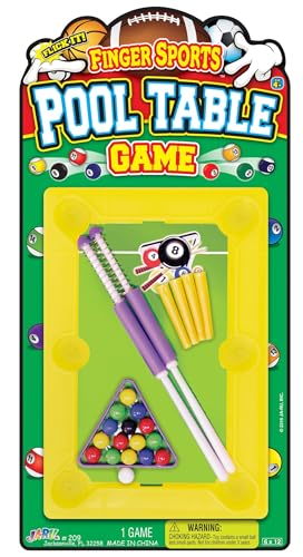 JA-RU 12 Inch Mini Pool Table Set (Mini Billiards) w/ 2 Cue Stick & Pool Balls. Portable Travel Size Mini Arcade Game. Office Desk Toys & Tabletop Games. Party Favors. 209 - style: 1 Pack