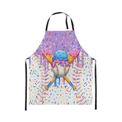 Manfei Baseball Ice Cream Kids Kitchen Apron - color: Purple