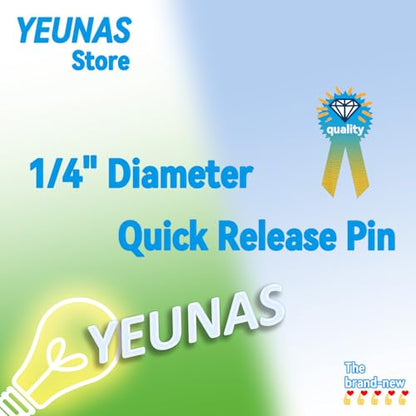 1/4" Diameter Quick Release Pin, Total Length 2", Effective Length 1.37", Stronger with Reinforced Pull Tab (4 Pack)