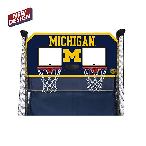 Pop-A-Shot - Home Dual Shot with NCAA Graphics l Sensor Scoring l 16 Game Modes l 7 Balls l Foldable Storage l for All NCAA Fans - style: Michigan Wolverines