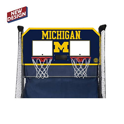 Pop-A-Shot - Home Dual Shot with NCAA Graphics l Sensor Scoring l 16 Game Modes l 7 Balls l Foldable Storage l for All NCAA Fans - style: Michigan Wolverines