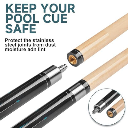 HomeSeason Pool Cue Stick 58" Billiard Cue Sticks Professional Low Deflection Pool Sticks - color: 20oz