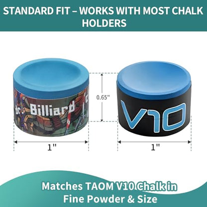 Pool Cue Chalk 2 Pack, Premium Round Pool Stick Chalk Billiard Table Accessories for Professional Tournament, Clubs, Bars, Home (Outstanding Performance, Reduce Miscue, Durable)- Blue - color: Blue-2 Pack