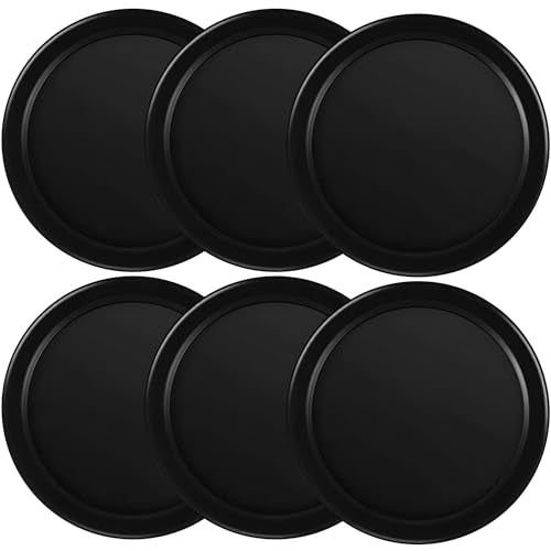Coopay 3 1/4 Inches Air Hockey Pucks 6 Pack Full Size Heavy Replacement Pucks for Game Tables Equipment Accessories - color: Black