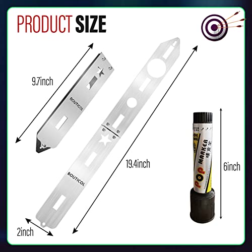 Upgraded Throwing Axe Target Template Stencil, Template, Durable Stainless Bullseye Drawing for DIY Pattern with 3 Standard Marker Pens and Fixing Screws (Model 3)