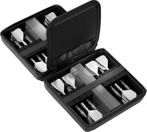 Casemaster Ventura Pro Darts Case, Holds 12 Steel Tip or Soft Tip Darts Fully Assembled, Hard Shell Dart Case with 2 Storage Tubes, Dart Storage Accessories