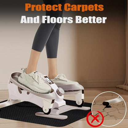 Double-Sided Non-Slip Workout Mat for Elliptical Machine, 23.6" x 17" Stepper Mat for Under Desk Ellipticals & Pedal Exercisers, Stability & Floor Protection, Vibration Plate Mat Compatible - size: 23.6"L x 17"W x 0.2"Th