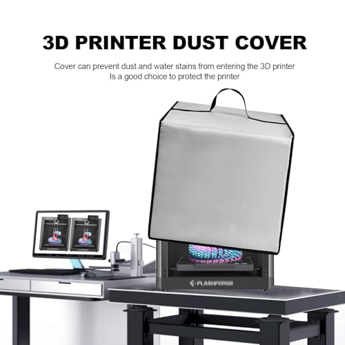 3D Printer Cover Heavy Duty Waterproof Anti-static Nylon Lid for FLASHFORGE Adventurer 5M 3D Printer,3D Printer Universal Protective Case (Silver) - color: Silver
